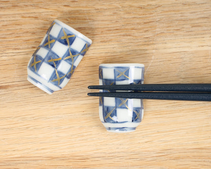 Pair of Porcelain Chopstick Rests ("Yunomi" Tea Cup)