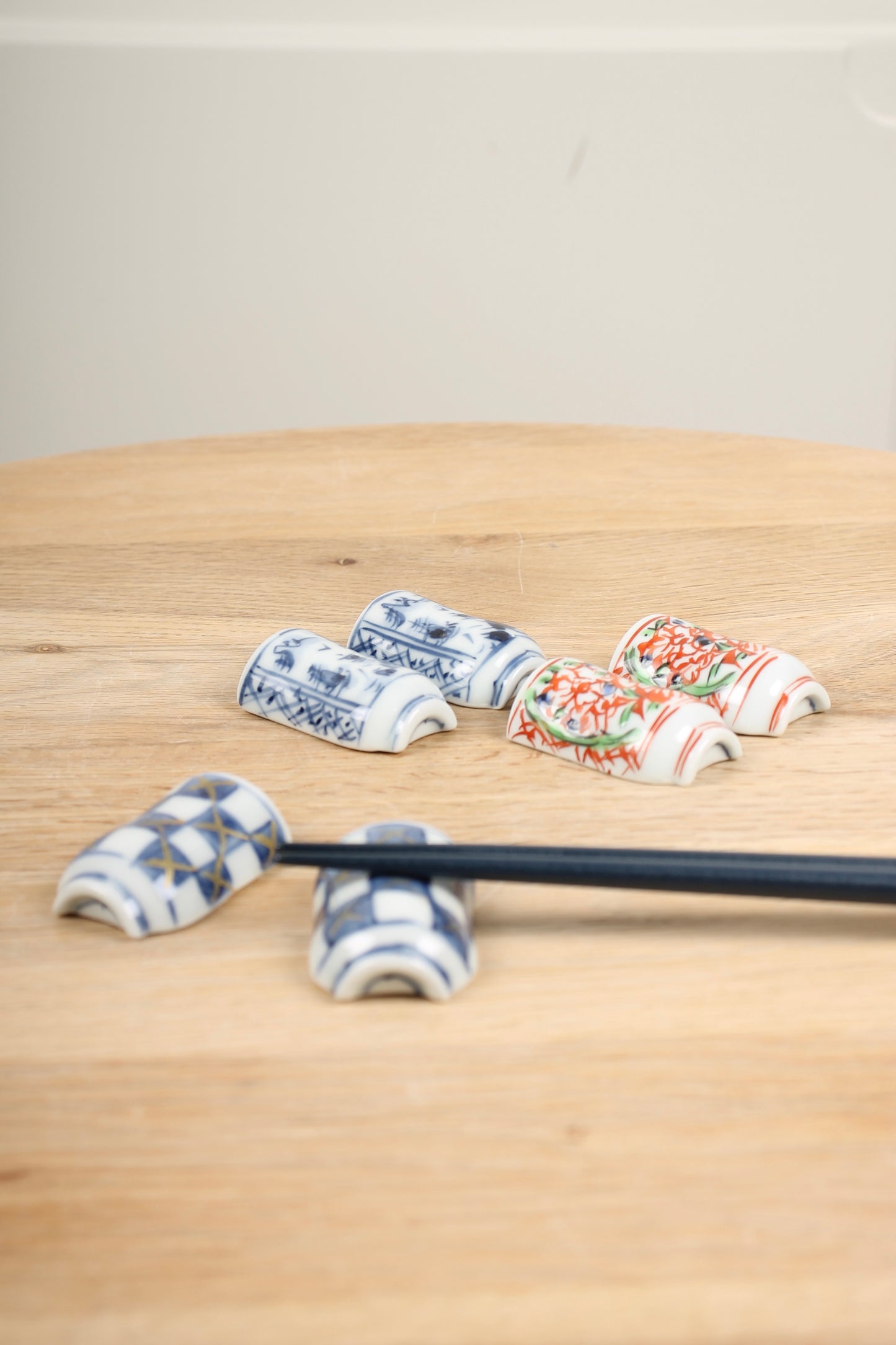 Pair of Porcelain Chopstick Rests ("Yunomi" Tea Cup)
