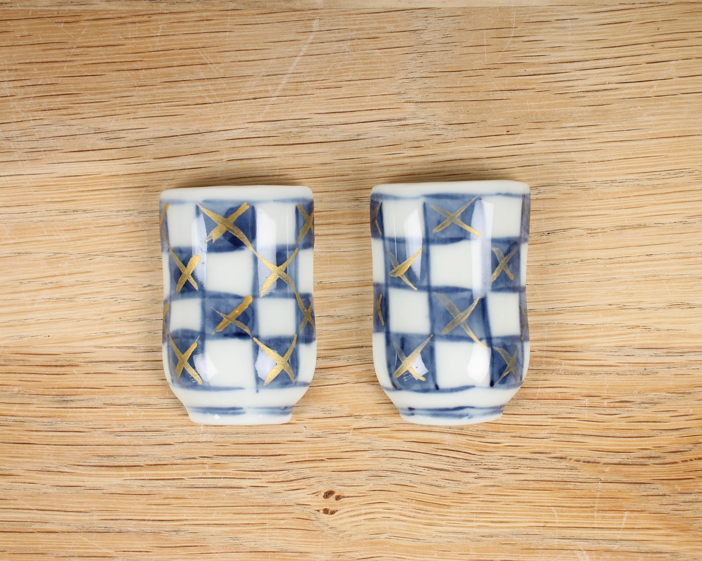 Pair of Porcelain Chopstick Rests ("Yunomi" Tea Cup)