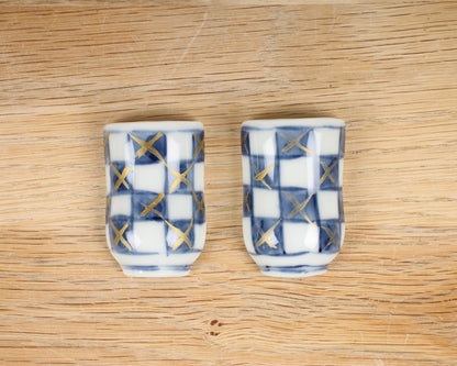 Pair of Porcelain Chopstick Rests ("Yunomi" Tea Cup)