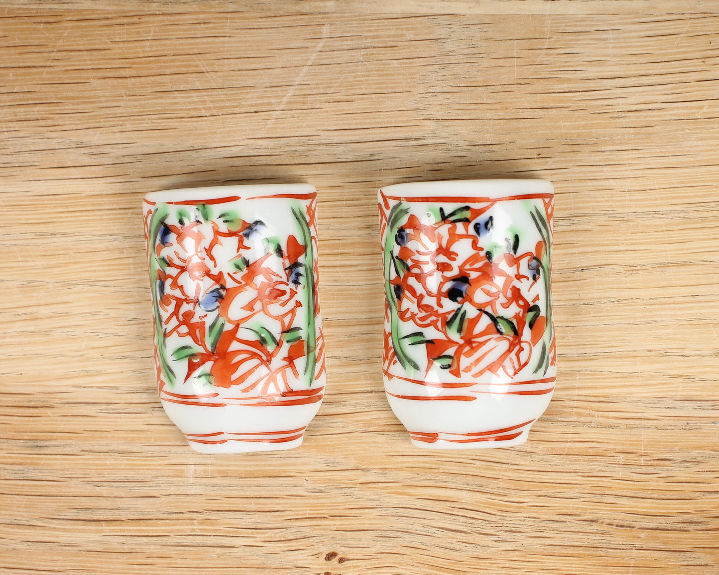 Pair of Porcelain Chopstick Rests ("Yunomi" Tea Cup)
