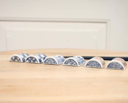 Pair of Porcelain Chopstick Rests ("Yunomi" Tea Cup)