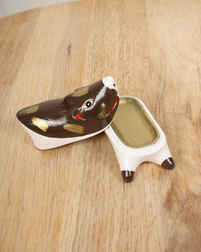 Vintage Japanese Kōgō Incense Case (Colorful Animals)