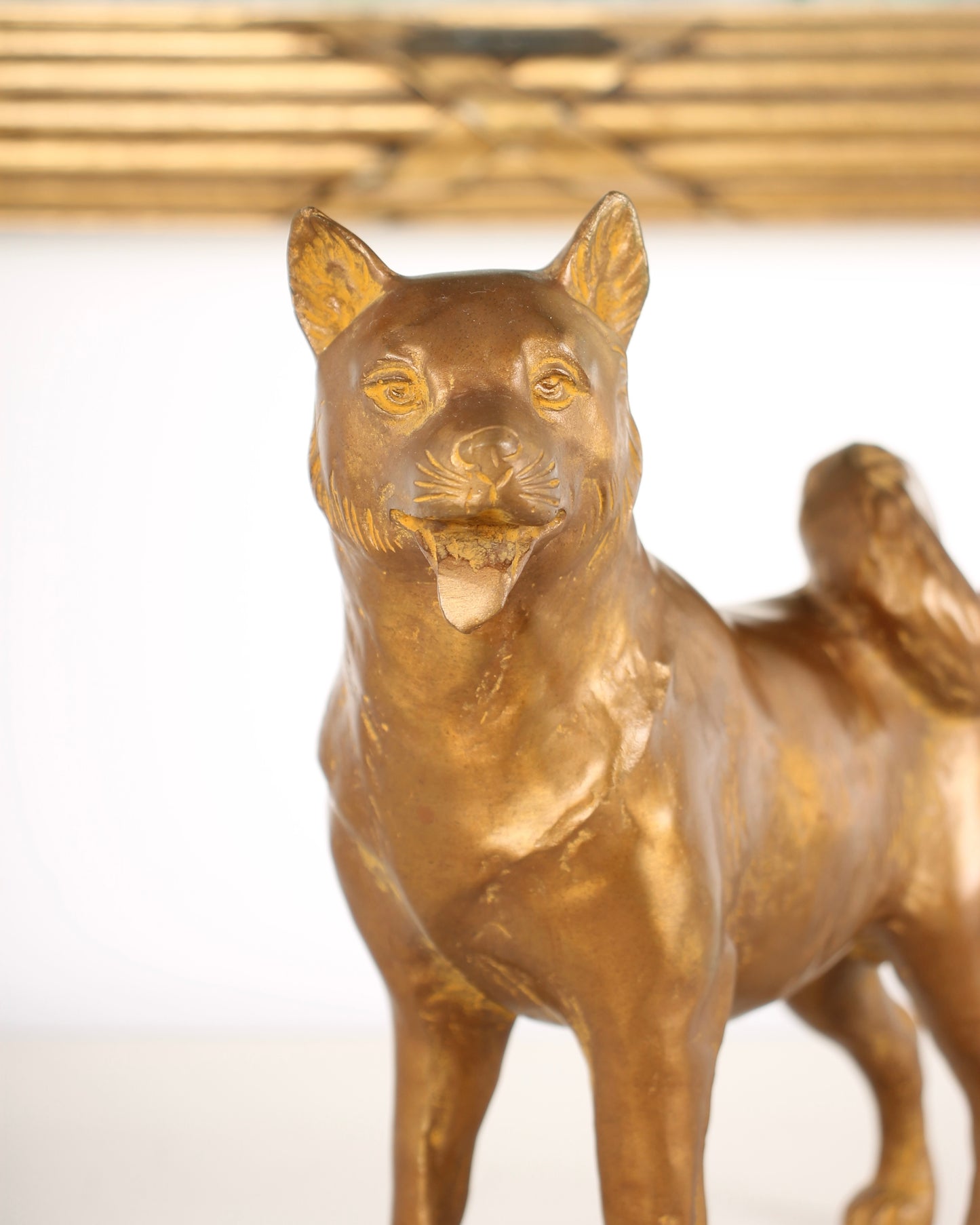 Vintage Japanese Bronze Dog Sculpture