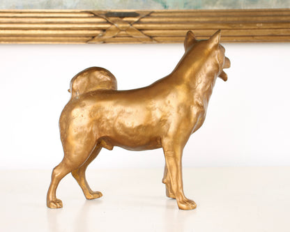 Vintage Japanese Bronze Dog Sculpture