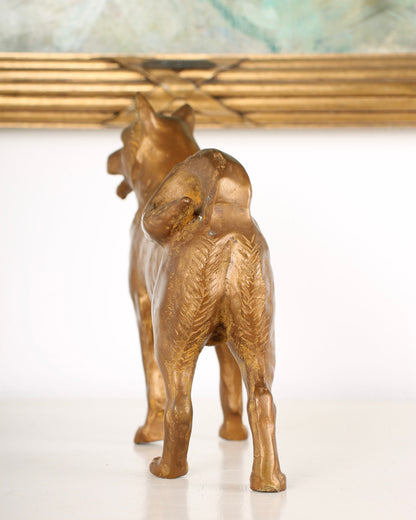 Vintage Japanese Bronze Dog Sculpture