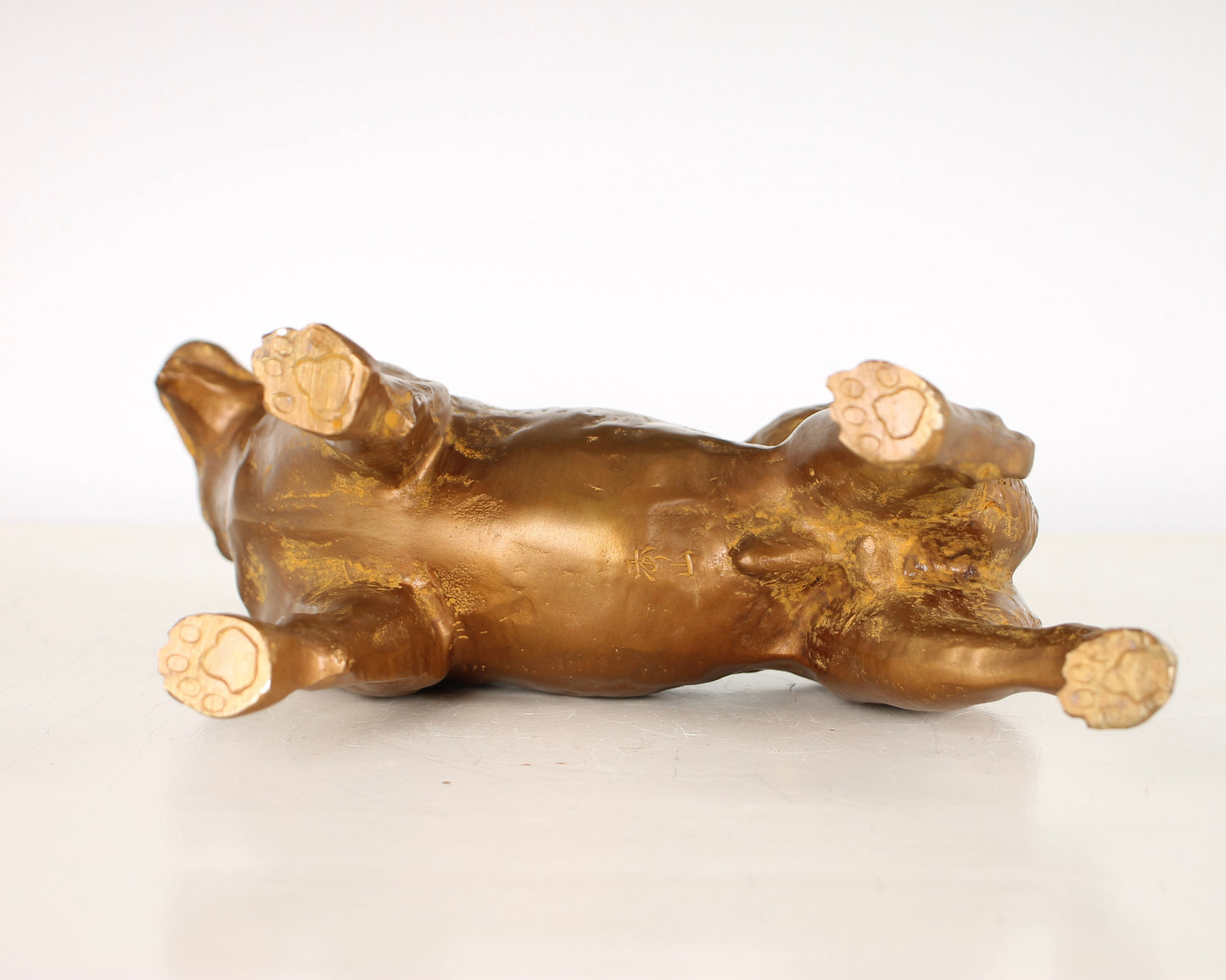 Vintage Japanese Bronze Dog Sculpture