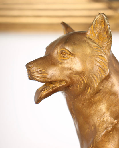 Vintage Japanese Bronze Dog Sculpture
