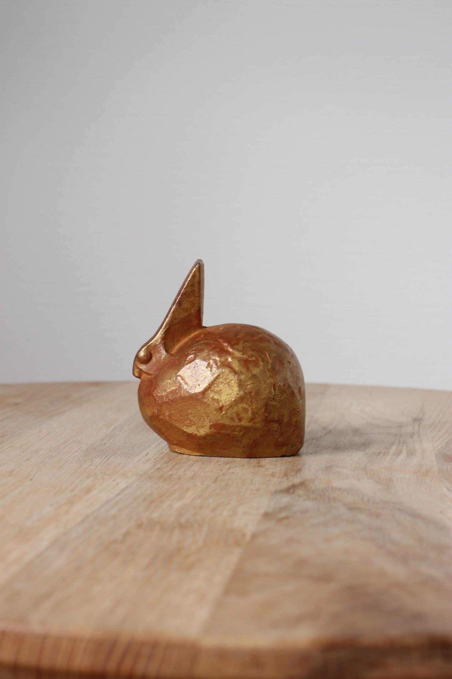 Vintage Japanese Cast Iron Rabbit Sculptures (Pair)