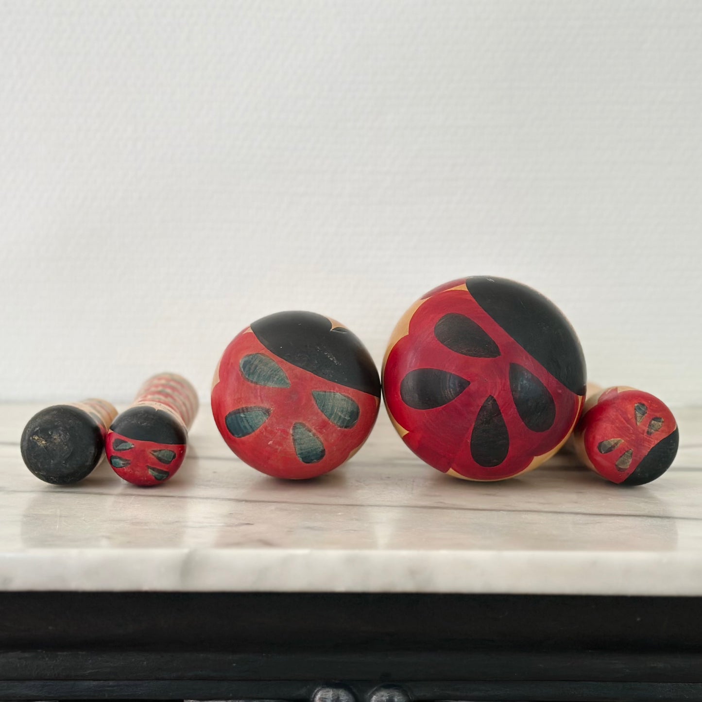 Set of 5 Vintage Japanese Kokeshi Doll