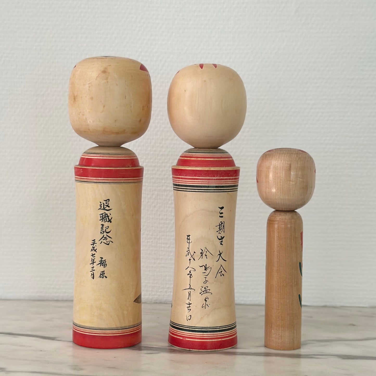 Set of 3 Vintage Japanese Kokeshi Doll Traditional