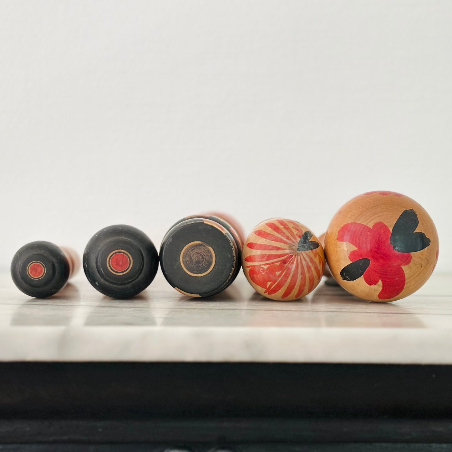 Set of 5 Vintage Japanese Kokeshi Doll