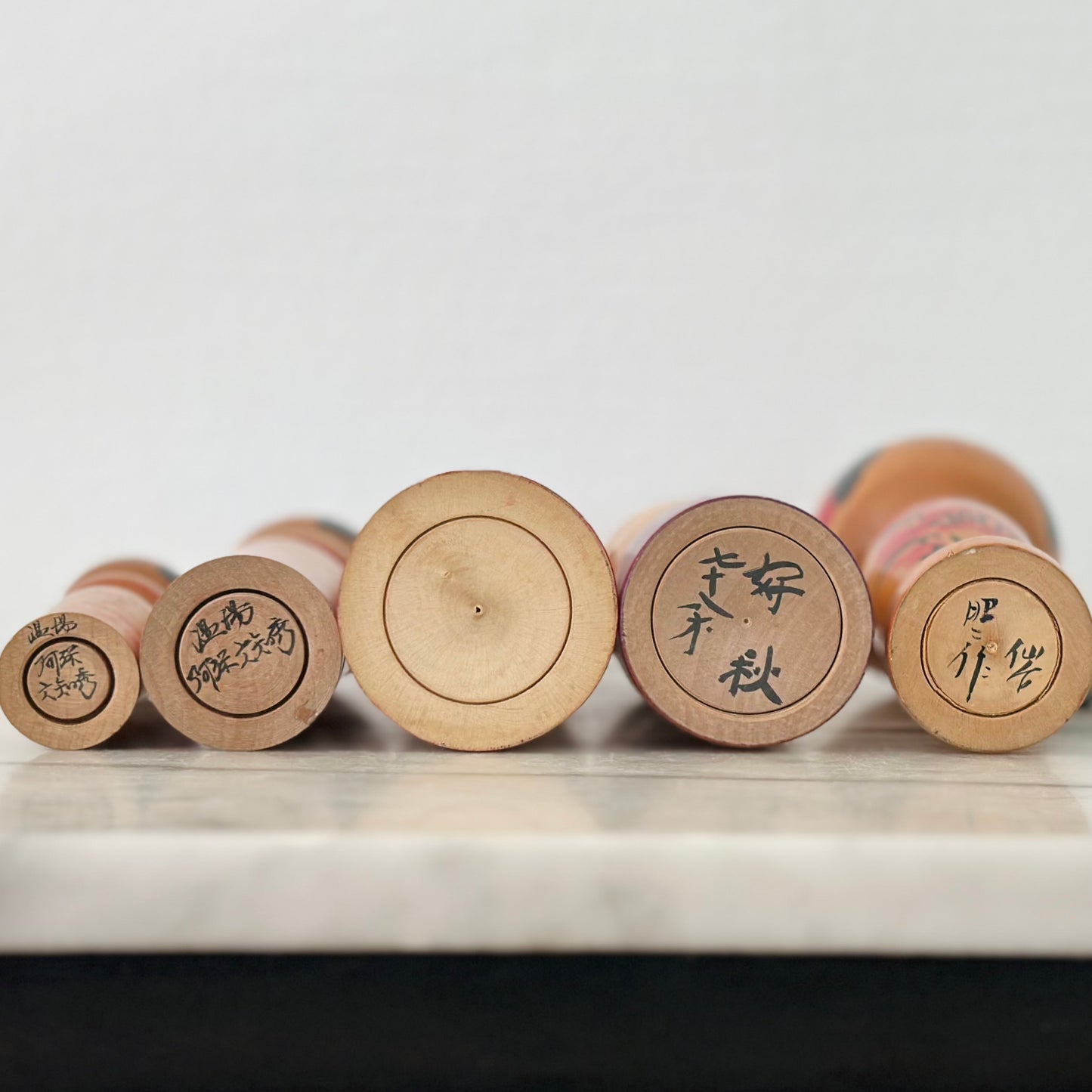 Set of 5 Vintage Japanese Kokeshi Doll