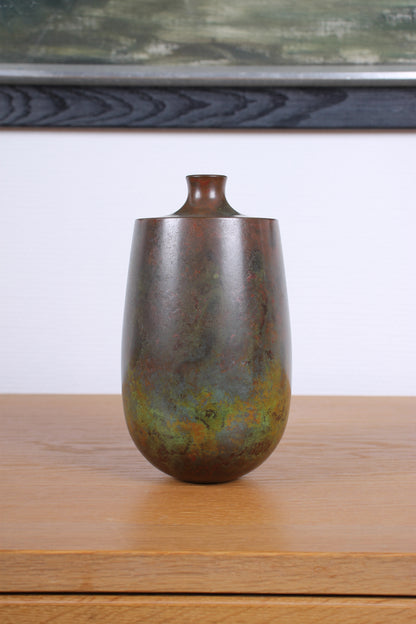 Vintage Japanese Bronze Vase by Hasegawa Gasen