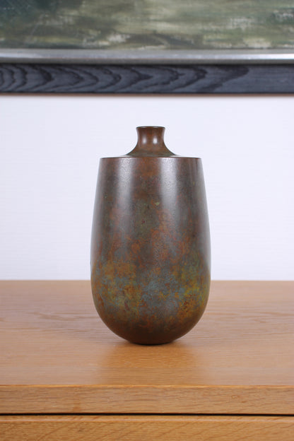 Vintage Japanese Bronze Vase by Hasegawa Gasen