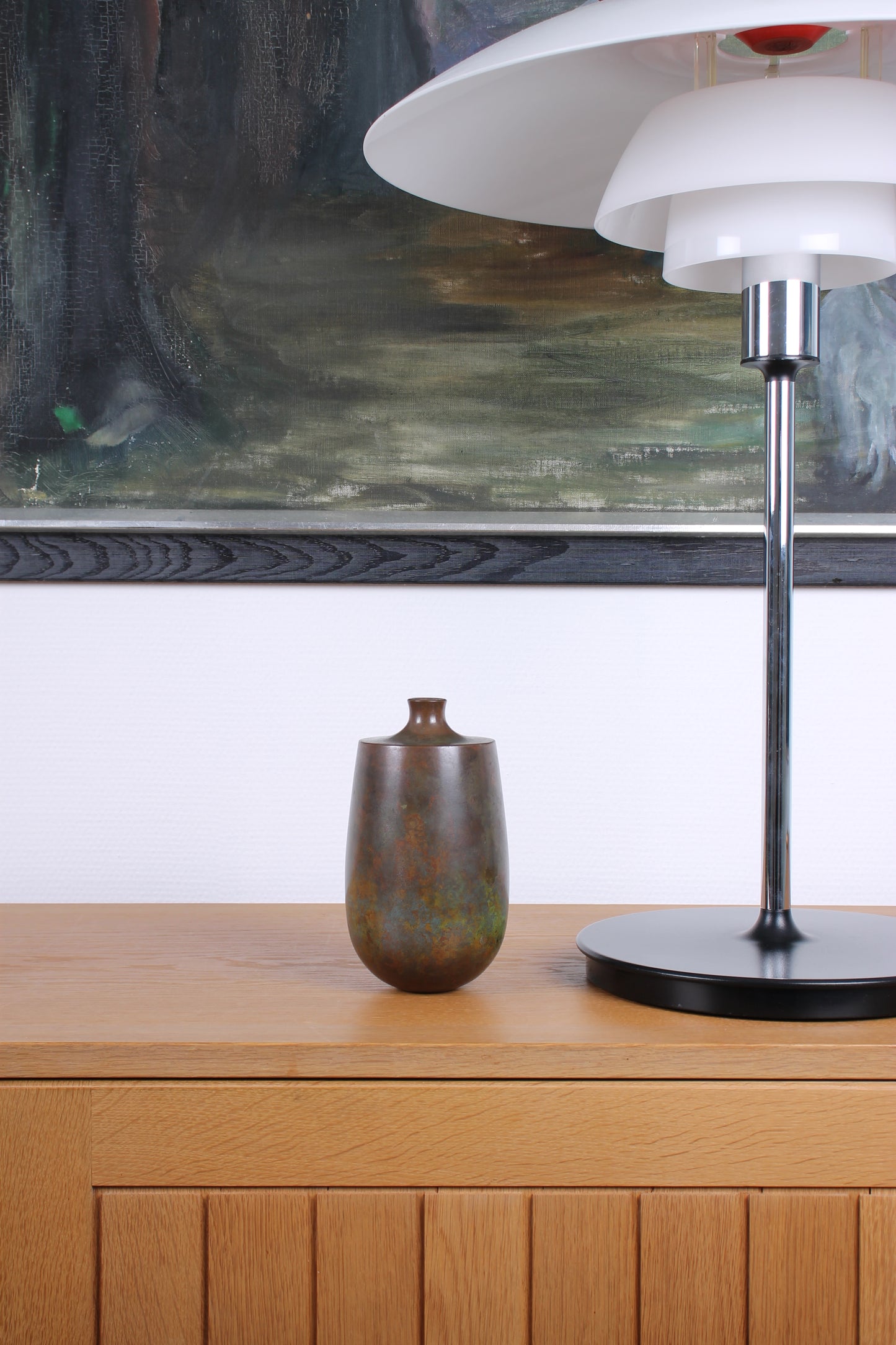 Vintage Japanese Bronze Vase by Hasegawa Gasen