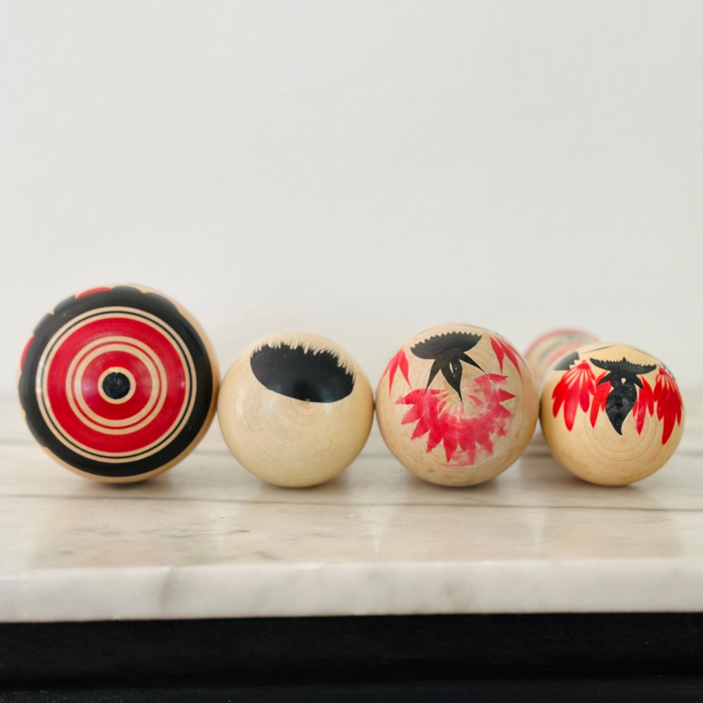 Set of 4 Vintage Japanese Kokeshi Doll