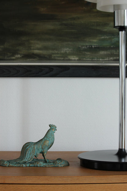 Vintage Japanese Bronze Sculpture Rooster