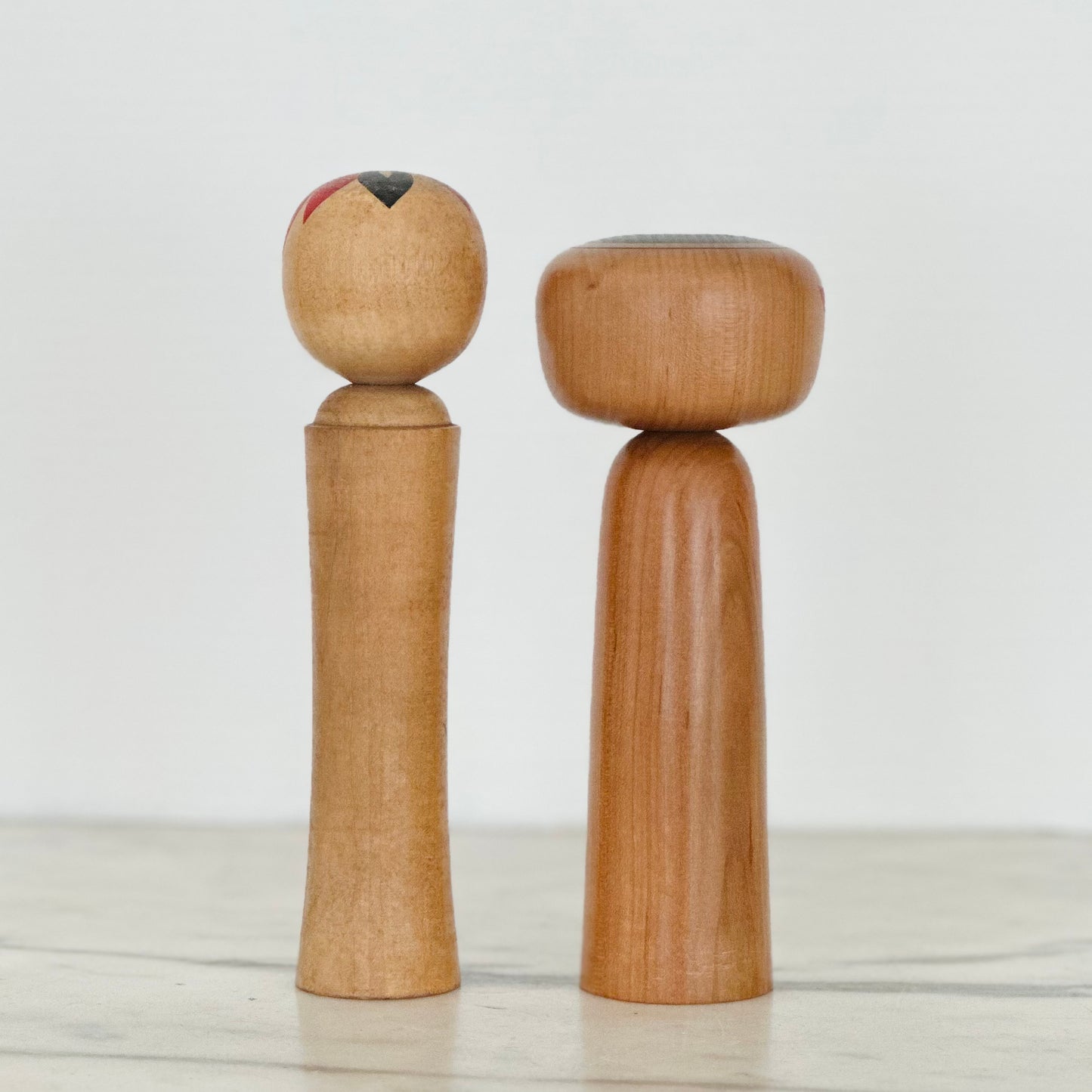 Pair of Vintage Japanese Kokeshi Doll Floral