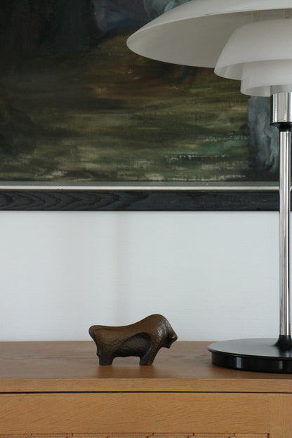 Vintage Japanese Bronze Bull Sculpture by Kobayashi Shomin