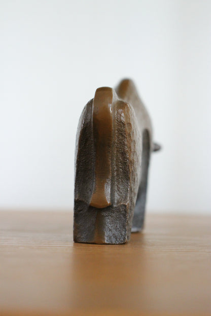 Vintage Japanese Bronze Bull Sculpture by Kobayashi Shomin