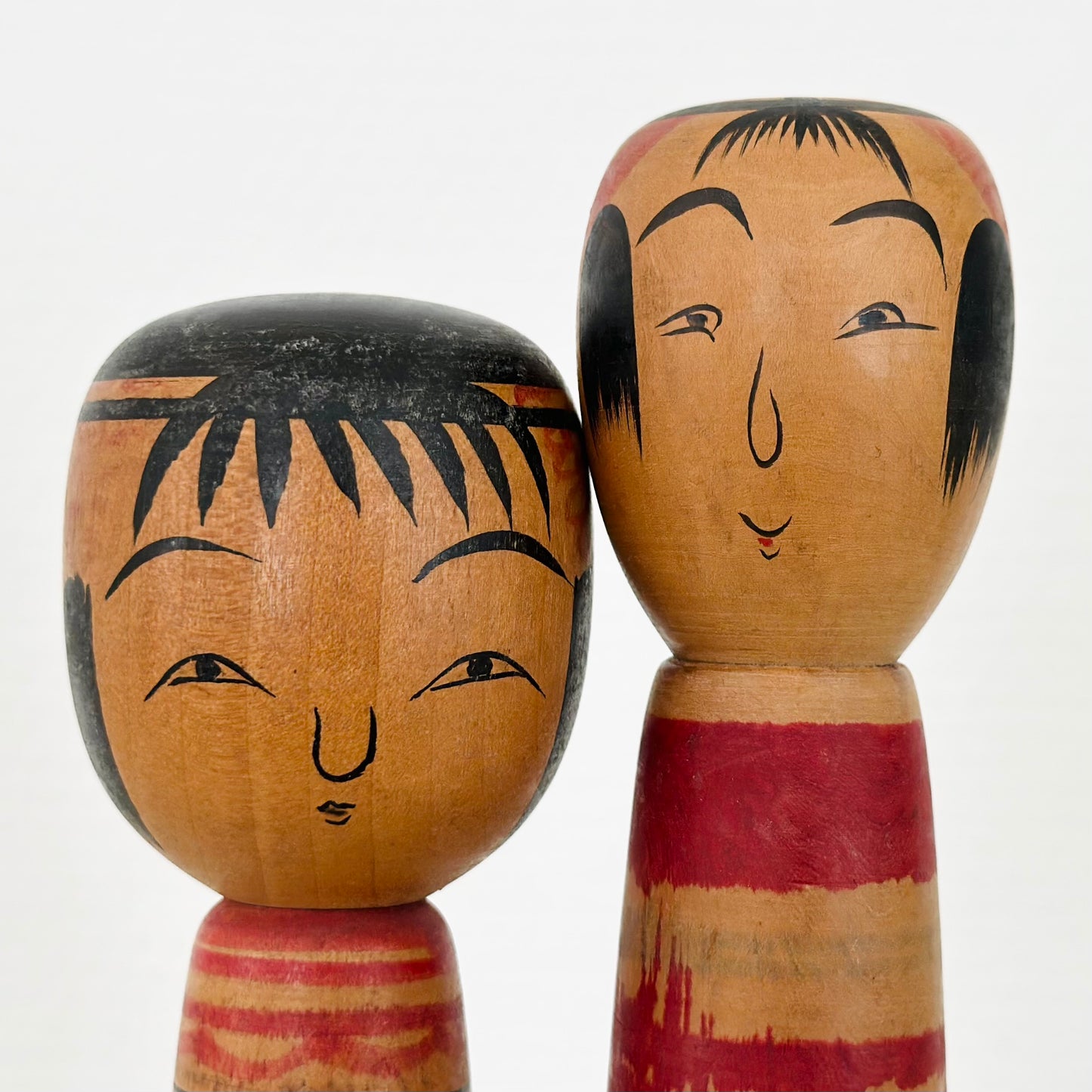 Set of 3 Vintage Japanese Kokeshi Doll Stripes