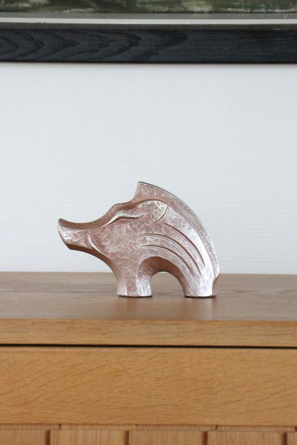 Vintage Japanese Bronze Boar Sculpture by Kobayashi Shomin