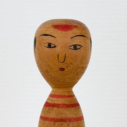 Set of 3 Vintage Japanese Kokeshi Doll Stripes