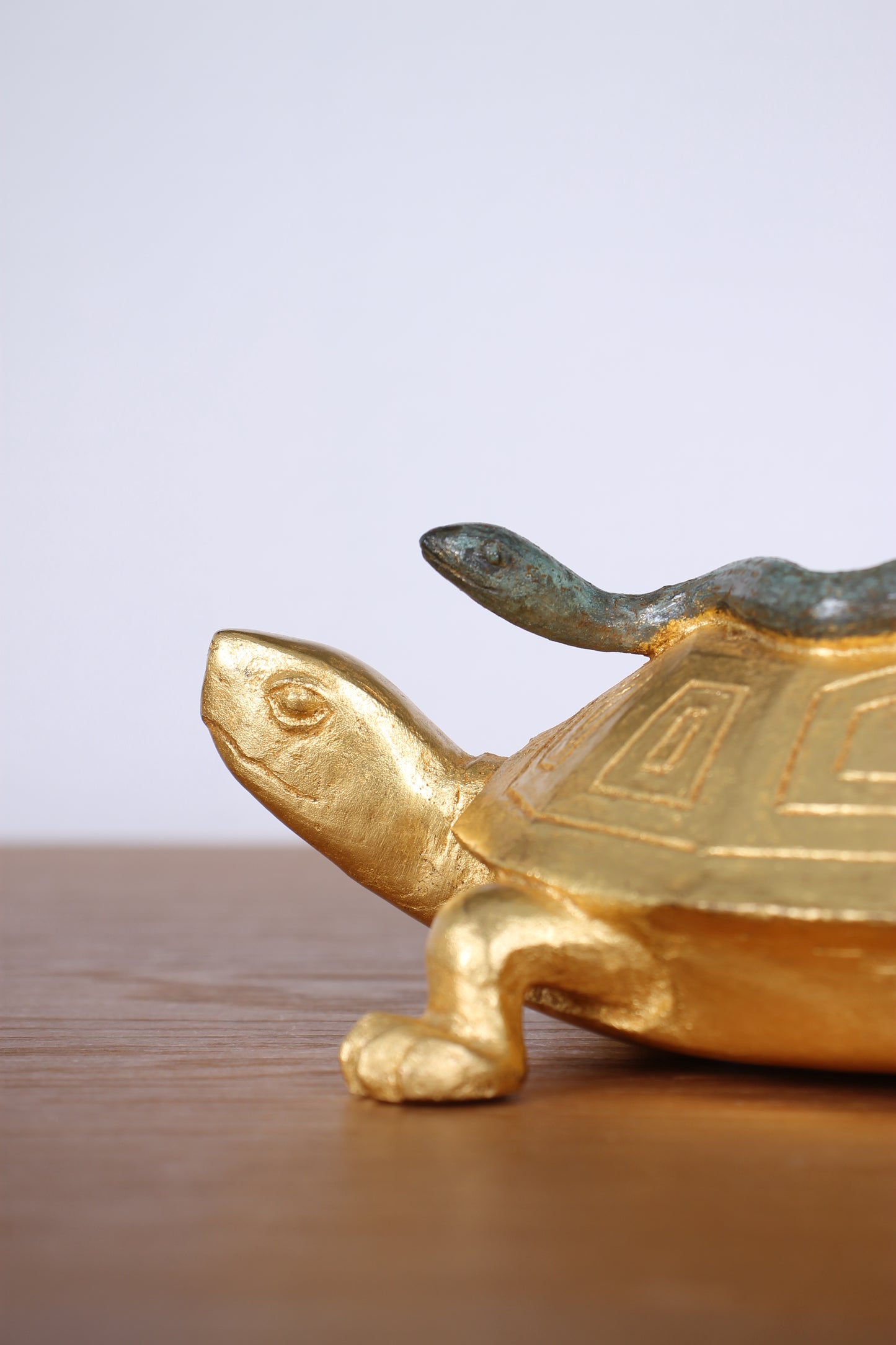 Vintage Japanese Bronze Sculpture of a Turtle and Snake by Tsuda Eijyu