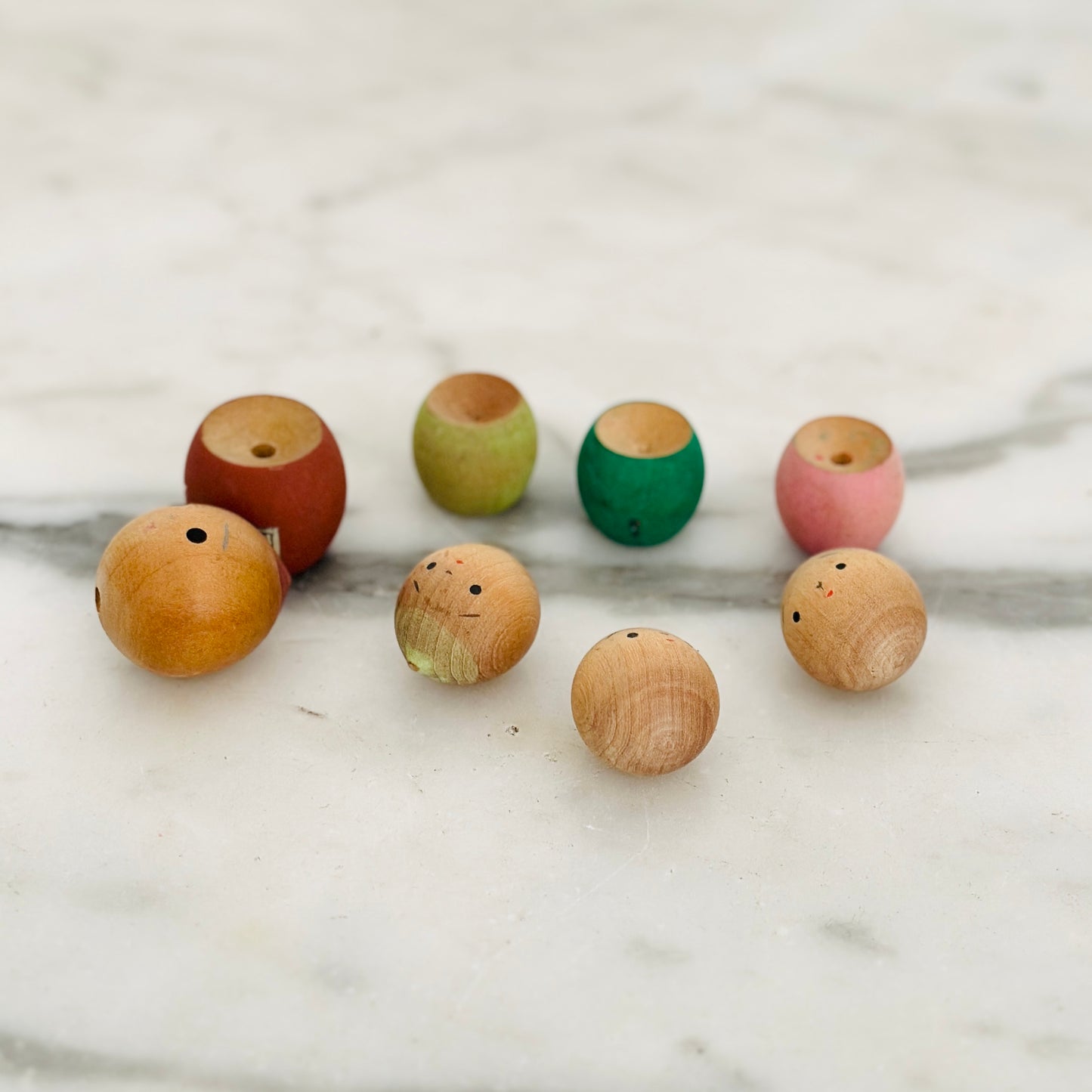 Set of 5 Vintage Japanese Kokeshi Doll Acorns