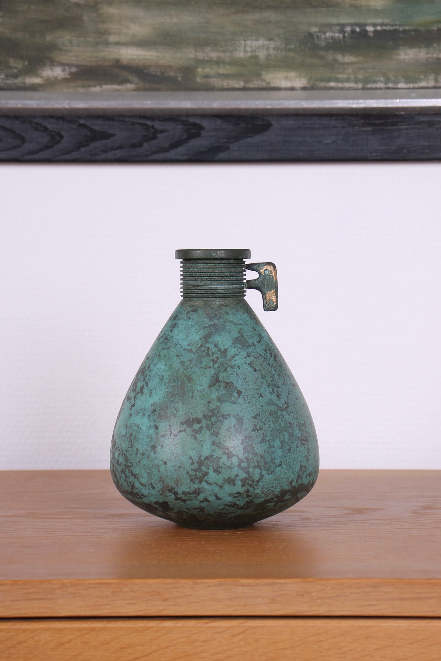 Vintage Japanese Bronze Vase with Bird Decoration