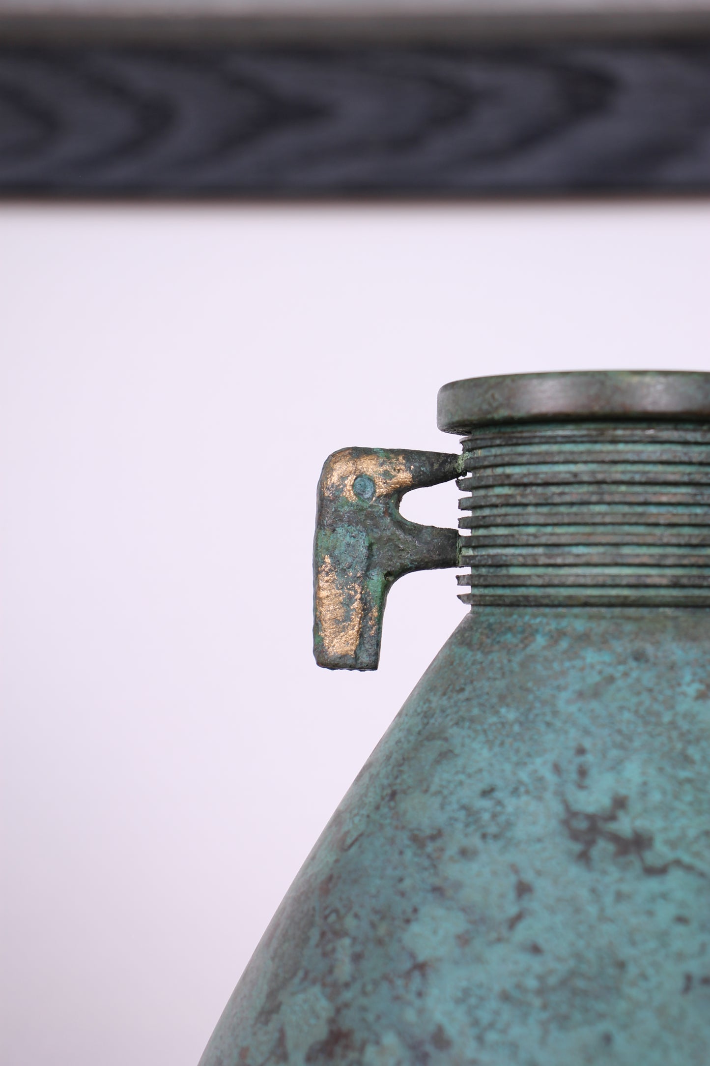 Vintage Japanese Bronze Vase with Bird Decoration