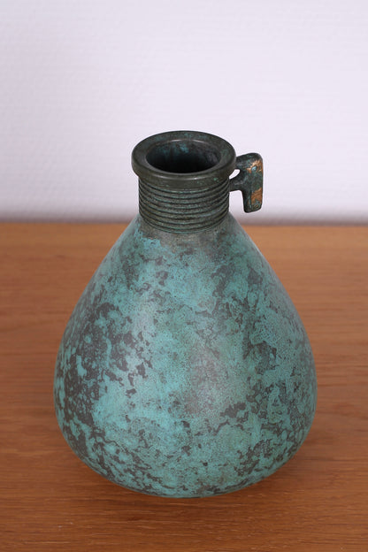 Vintage Japanese Bronze Vase with Bird Decoration