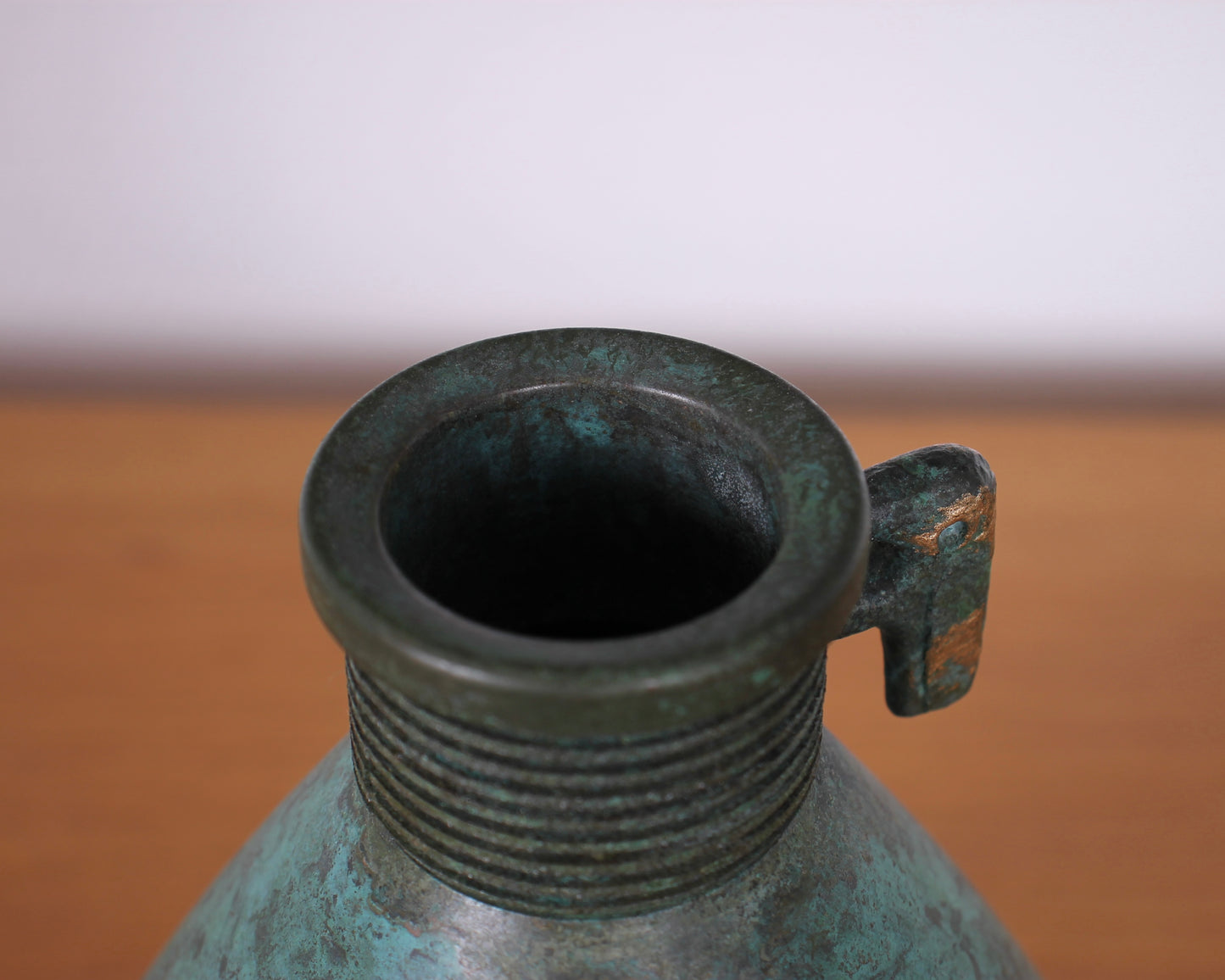 Vintage Japanese Bronze Vase with Bird Decoration
