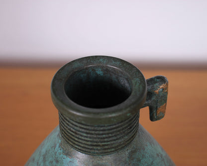 Vintage Japanese Bronze Vase with Bird Decoration