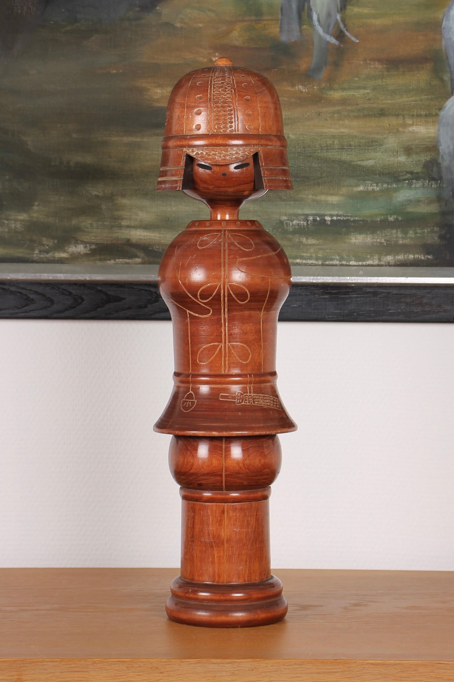Vintage Japanese Kokeshi Doll of a Haniwa Warrior by Sekiguchi Sansaku
