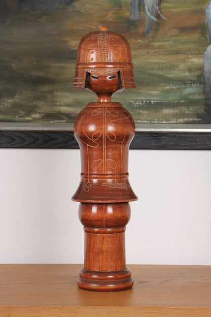 Vintage Japanese Kokeshi Doll of a Haniwa Warrior by Sekiguchi Sansaku