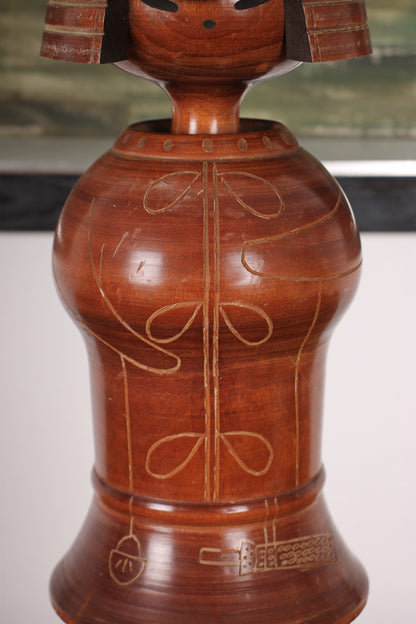 Vintage Japanese Kokeshi Doll of a Haniwa Warrior by Sekiguchi Sansaku