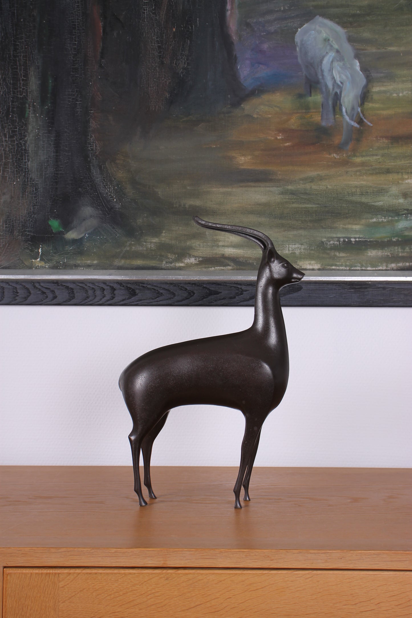 Vintage Japanese Bronze Deer Sculpture by Nose Masao (Hakuro)