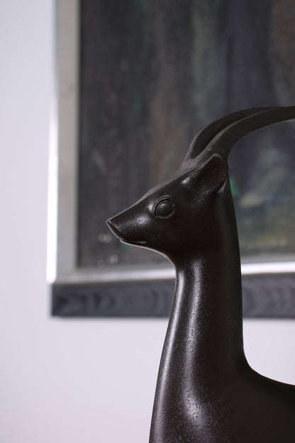 Vintage Japanese Bronze Deer Sculpture by Nose Masao (Hakuro)