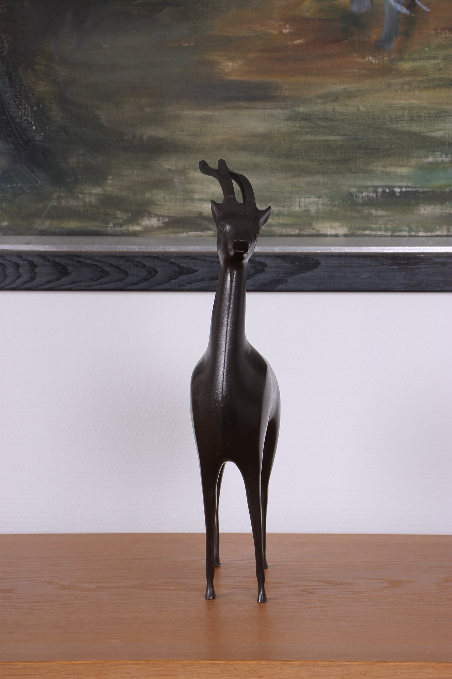 Vintage Japanese Bronze Deer Sculpture by Nose Masao (Hakuro)