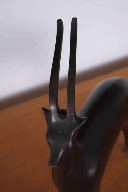 Vintage Japanese Bronze Deer Sculpture by Nose Masao (Hakuro)
