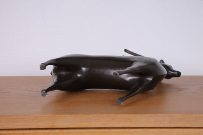 Vintage Japanese Bronze Deer Sculpture by Nose Masao (Hakuro)