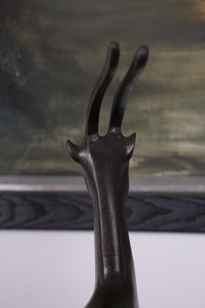 Vintage Japanese Bronze Deer Sculpture by Nose Masao (Hakuro)