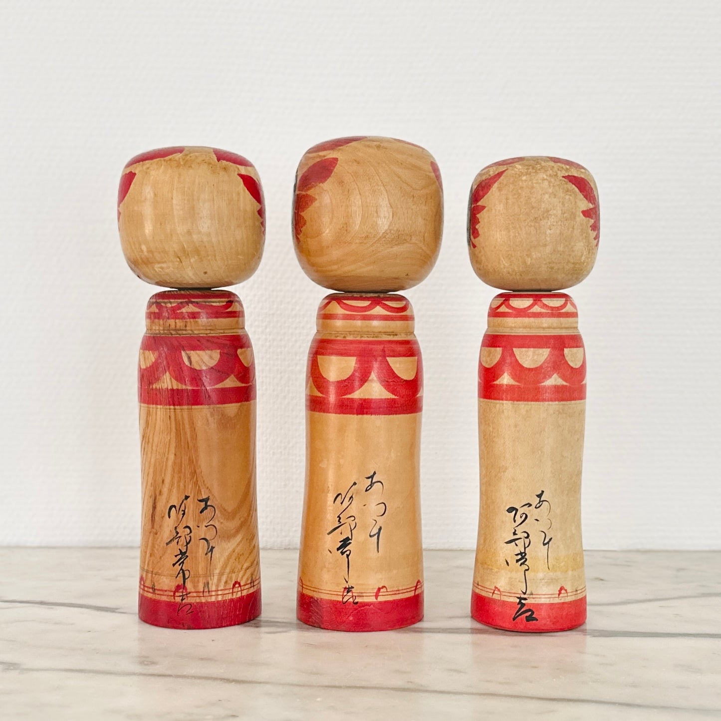 Set of 3 Vintage Japanese Kokeshi Doll by Abe Tsunekichi