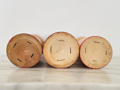 Set of 3 Vintage Japanese Kokeshi Doll by Abe Tsunekichi