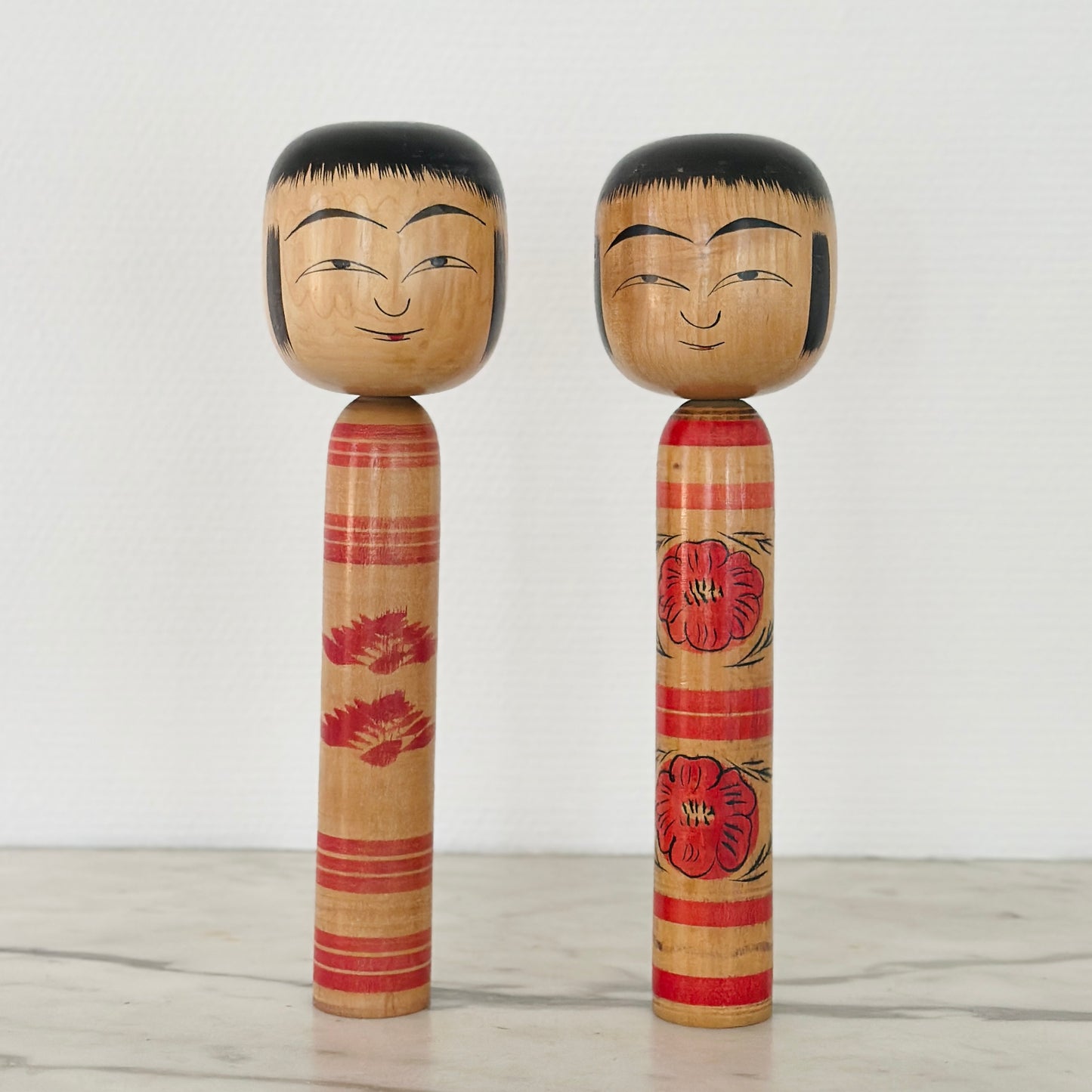 Pair of Vintage Japanese Kokeshi Doll by Sato Bunkichi