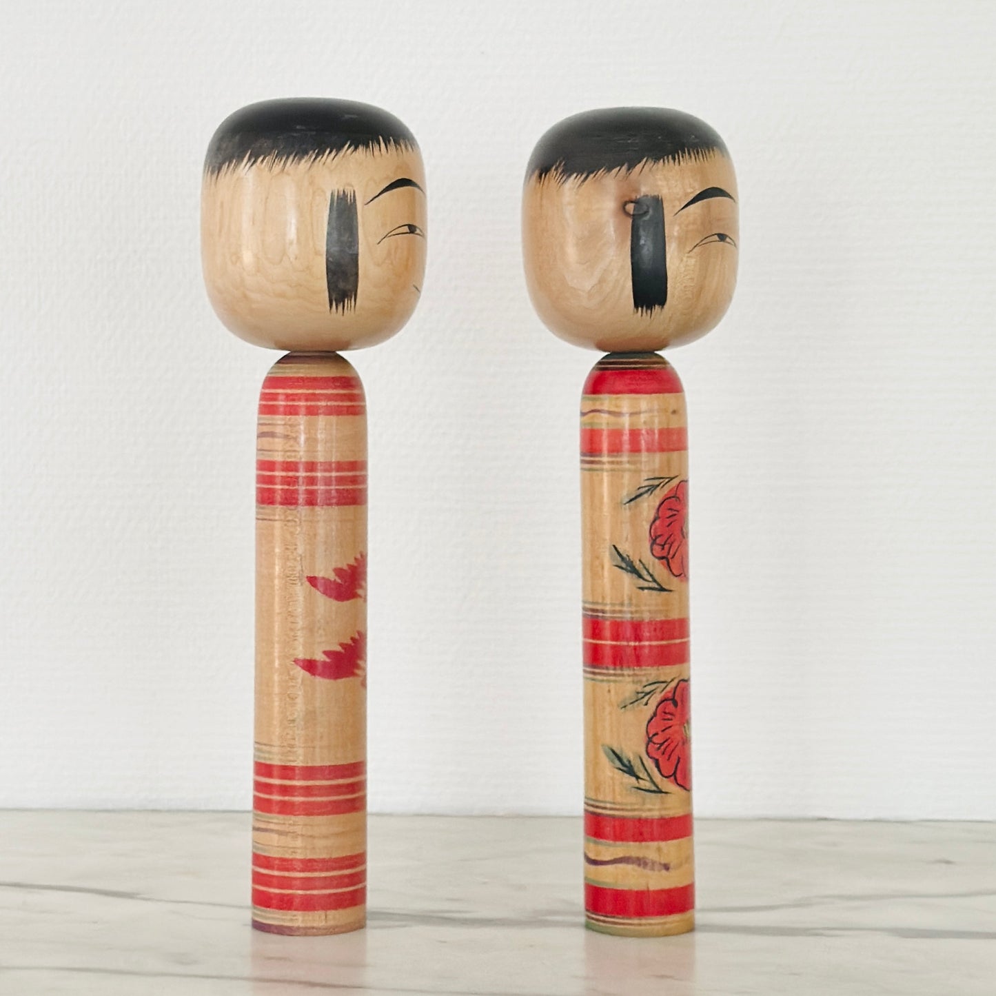 Pair of Vintage Japanese Kokeshi Doll by Sato Bunkichi