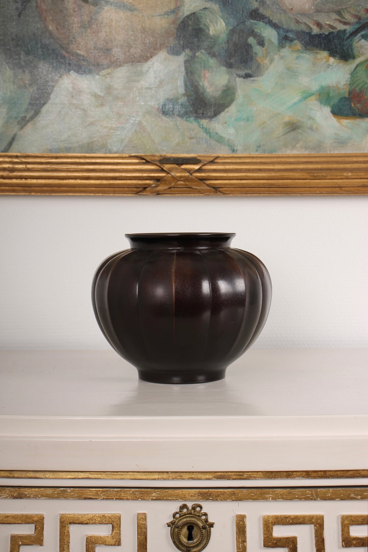 Vintage Japanese Bronze Vase by Yashima Boshu
