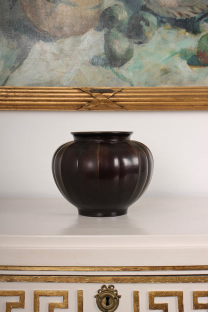 Vintage Japanese Bronze Vase by Yashima Boshu